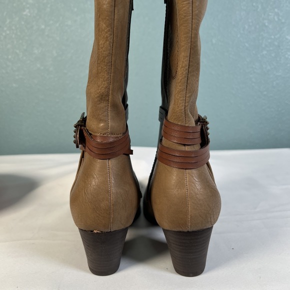 Baretraps Mid Calf Roxie Heeled Boots Womens Faux Leather Zip Buckle Cowgirl 9.5 - Picture 10 of 12